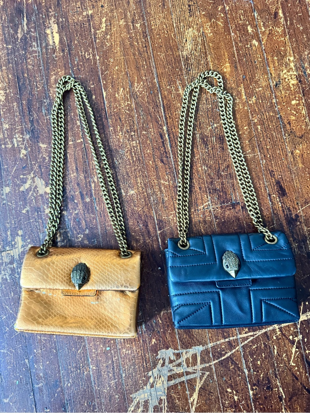 Black and orange Kurt Geiger bags